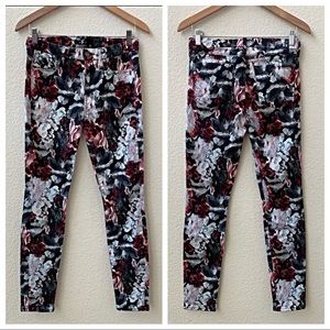 7 For All Mankind Floral-Print Skinny Ankle Jeans
